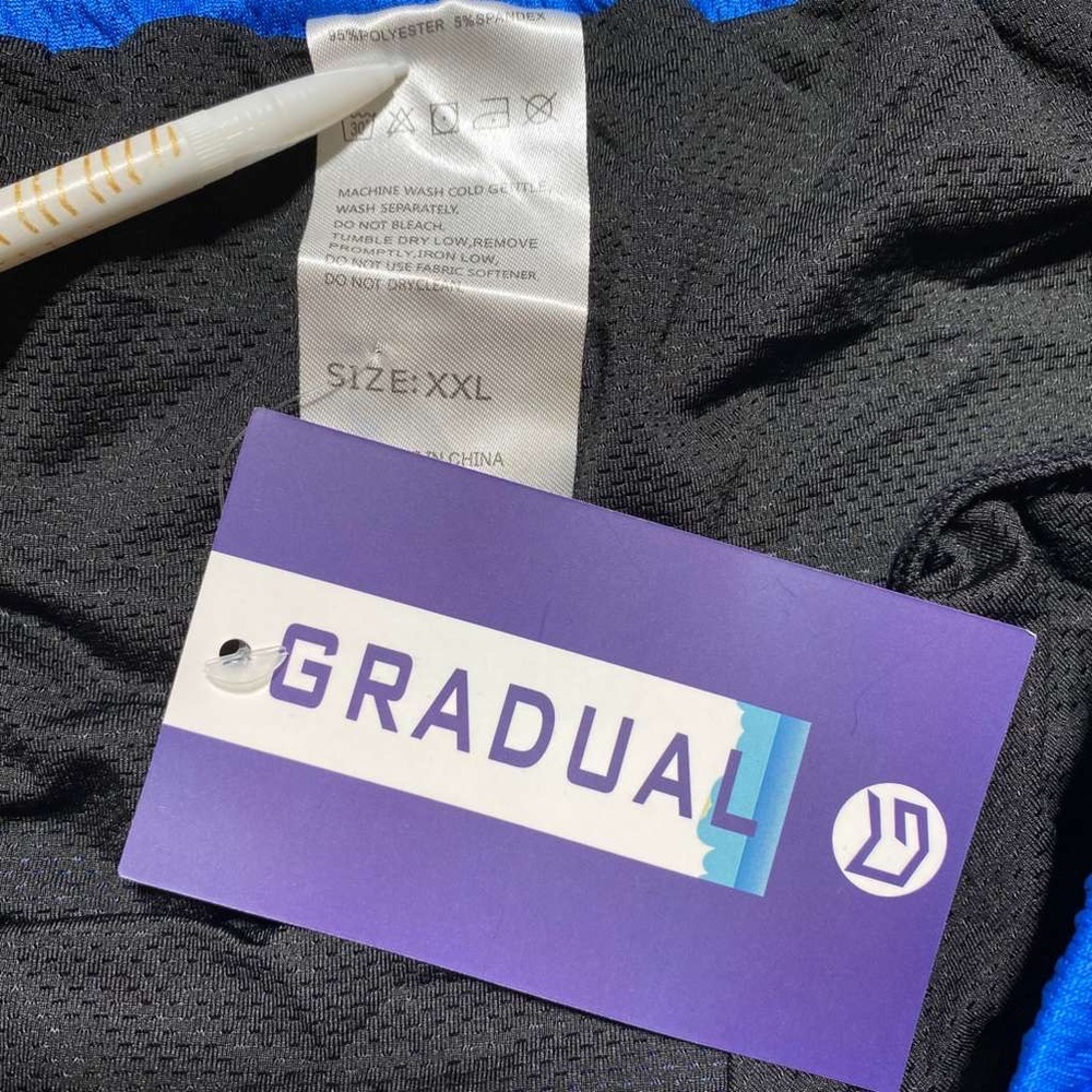 Gradual Mens Built In Brief Athletic Shorts Size XXL Blue And Black - Picture 9 of 13